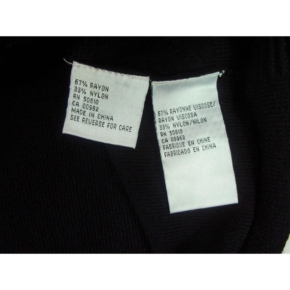 Kasper Button Front Jacket Blazer Womens Size M Black Knitted Business‎ Career